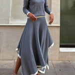 Long Sleeve Skirt Two Piece Set