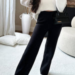 Marena Knit Drawstring Elastic Waist Wide Leg Pants