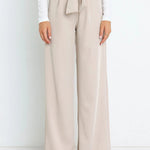 In Vogue Belted Pocketed Wide Leg Pants