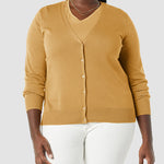 Long Sleeve Choker Top Lightweight Vee Cardigan Sweater