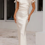Margovil Bow Knot Off Shoulder Maxi Party Dress