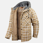 Dennis™ | Warm Sherpa-Lined Flannel Hooded Jacket