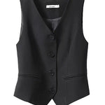 Margovil V Neck Button Up Pocketed Blazer Vest