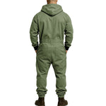 KZZ Men's Hooded Workwear Casual Street Style Jumpsuit