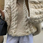Margovil Round Neck Oversized Cable Knit Sweater