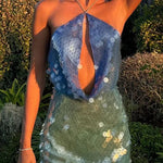 Margovil Halter Cut Out Open Back Sequin Mini Dress