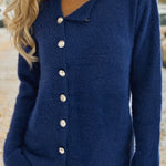Solid Color Single-breasted Sweater Cardigan