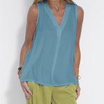 Women's Sleeveless V-Neck Chiffon Blouse Vest
