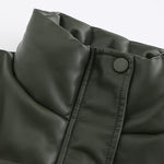 Faux Fur High Collar Cropped Down Jacket