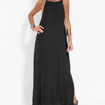 Nadorine Women's Casual Loose Sleeveless Spaghetti Side Split Maxi Dress