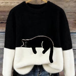 Aileen™ | Elegant Cat Print Oversized Sweater