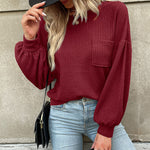 Nadorine Long Sleeve Backless Hollow Knit Sweater for Women Casual Work Office Loose Fit 2026 | Under