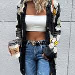 Floral Button Down Longline Cardigan
