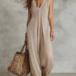 Retro V-neck Jumpsuit