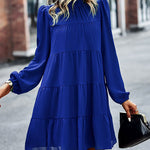 Halter Neck Summer Beach Dresses Solid Flowy Tiered Short Dress