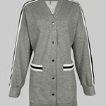 Long Sleeves Split-Joint V-Neck Outerwear