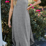 Casual loose V-neck sleeveless irregular dress