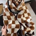 Simple Fashion Contrast Color Plaid Printed Scarf