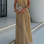 Margovil Halter Cut Out Backless Beach Cover Up Maxi Dress
