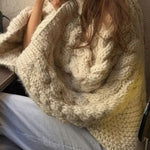 Margovil Round Neck Oversized Cable Knit Sweater