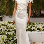 Margovil Bow Knot Off Shoulder Maxi Party Dress