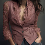 Marie-Laure – Lace Sleeve Blazer Vest