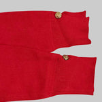 Long Sleeves Loose Beaded Solid Color Split-Side High Neck Sweater Tops