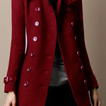 Casual Solid Lapel Long Sleeve Button Coat