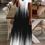Viana Contrast Lace Printed Cold Sleeve Straight Maxi Dress