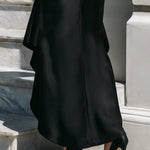 Elegant Halter Neck Asymmetric Ruffle Hem Maxi Dress