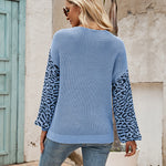 Patchwork Knitted Pullover Sweater Tops