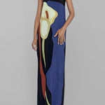 Loose Plus Size Printed Split-Joint Tube Maxi Dresses
