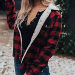 Plaid Fleece Cropped Button Down Jackets