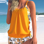 Two Piece Tummy Control Bathing Suits Tankini Top with Sporty Shorts