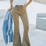 Loose High Waist Retro Bootcut Trousers