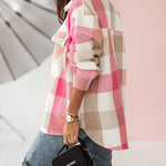 Women Flannel Plaid Light Weight Jacket Shirts Long Sleeve Button Down Shirts Coats