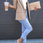 Margovil Classic Single Button Back Slit Pocketed Blazer