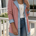 Molly | Relaxed Denim & Rib-Knit Jacket