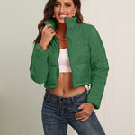Short Puffer Jacket Stands Up Zipper Outerwear