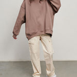 Solid Color Loose Sweatshirt Street Style Oversize Polar Fleece Pullover