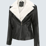 Plus Size Winter Coat Lapel Collar Long Padded Leather Vintage Thicken Coat