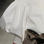 Puff Sleeves Buttoned Solid Color Blouses&Shirts Tops