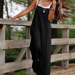 Sleeveless Strap Baggy Dungarees Jumpsuits Long Bib Pants Wide Leg Jumpsuits Rompers Overalls