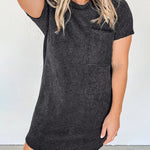 Striped Print Pocket Detail Tee Dress