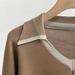 Loose Knitted Two-piece Set Sweaters Pullovers Jumpers + Wide Leg Pants