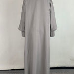 Long Sleeves Loose Solid Color Split-Joint Split-Side Lapel Maxi Dresses Shirt Dress