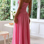Margovil V Neck Sleeveless Cut Out Swing Maxi Dress