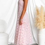 Crewneck Sleeveless Fairy Lace Maxi Swing Dress