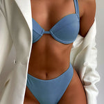 Margovil Solid Triangle High Cut Bikini Sets