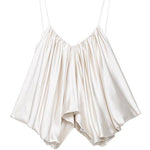 Margovil Spaghetti Strap Draped Satin Top